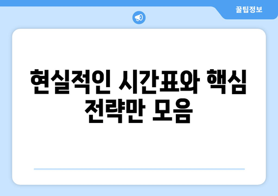 현실적인 시간표와 핵심 전략만 모음