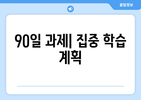 90일 과제| 집중 학습 계획