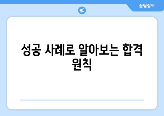 성공 사례로 알아보는 합격 원칙