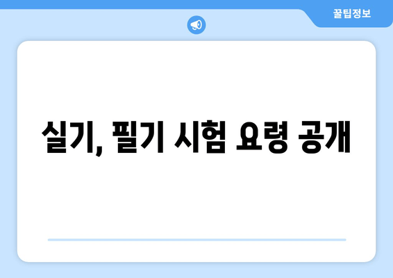 실기, 필기 시험 요령 공개