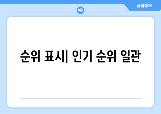 순위 표시| 인기 순위 일관