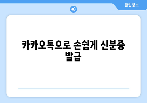 카카오톡으로 손쉽게 신분증 발급