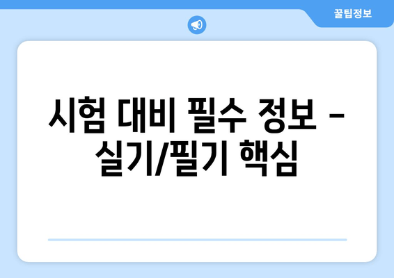 시험 대비 필수 정보 - 실기/필기 핵심