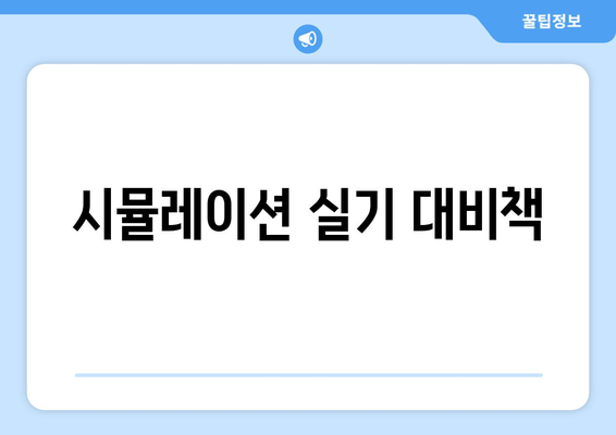 시뮬레이션 실기 대비책