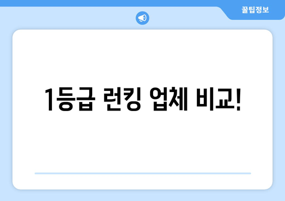 1등급 런킹 업체 비교!