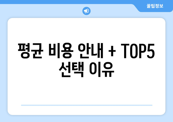 평균 비용 안내 + TOP5 선택 이유