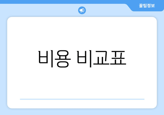 비용 비교표