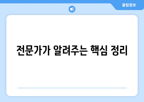 전문가가 알려주는 핵심 정리