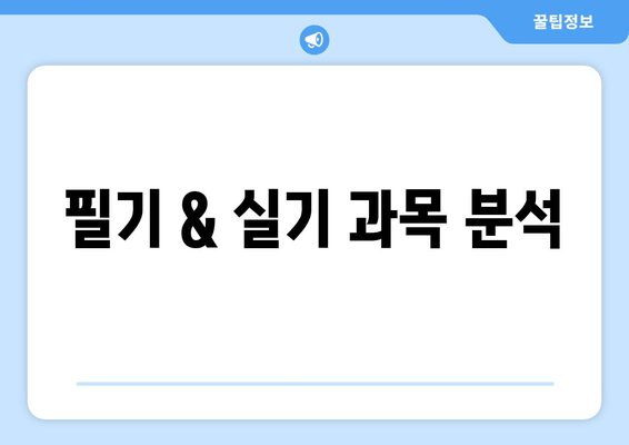 필기 & 실기 과목 분석