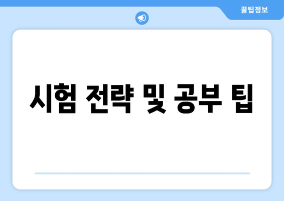 시험 전략 및 공부 팁