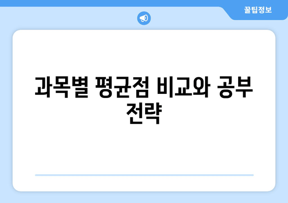 과목별 평균점 비교와 공부 전략