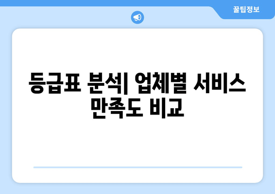 등급표 분석| 업체별 서비스 만족도 비교