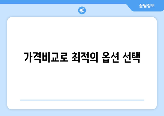 가격비교로 최적의 옵션 선택