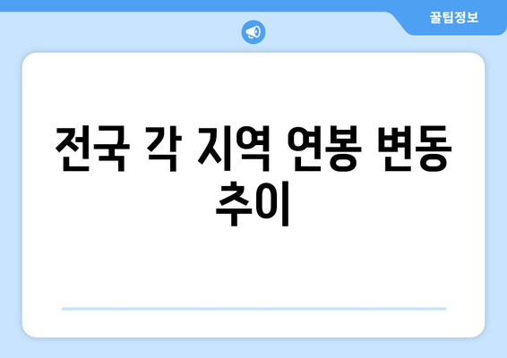 전국 각 지역 연봉 변동 추이