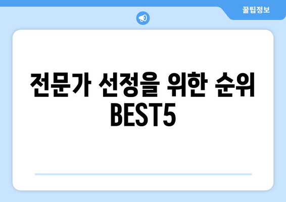 전문가 선정을 위한 순위 BEST5