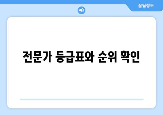 전문가 등급표와 순위 확인