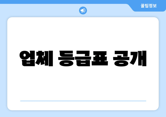 업체 등급표 공개