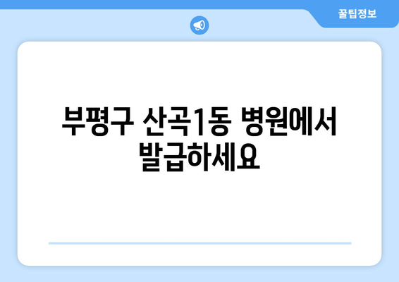 부평구 산곡1동 병원에서 발급하세요