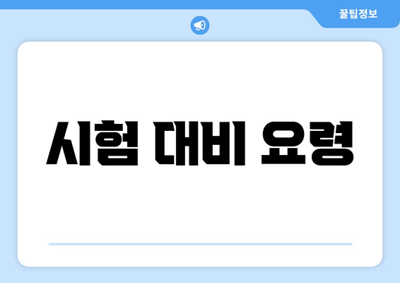 시험 대비 요령