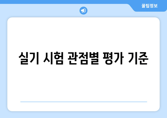 실기 시험 관점별 평가 기준