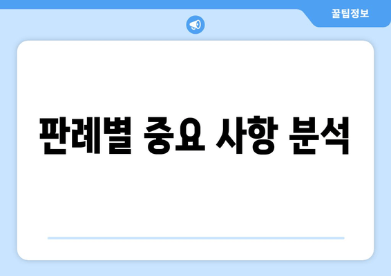 판례별 중요 사항 분석