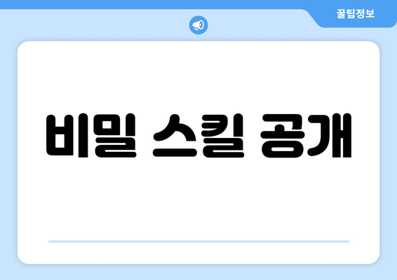 비밀 스킬 공개