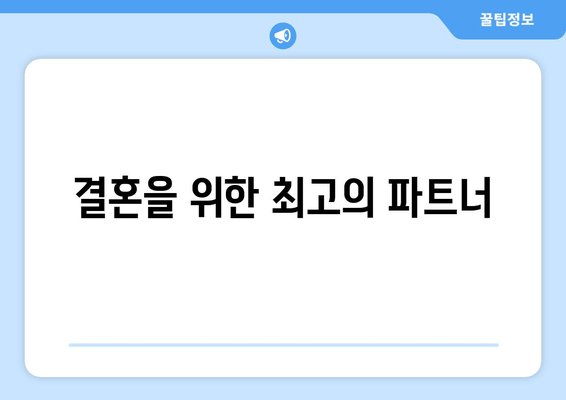 결혼을 위한 최고의 파트너