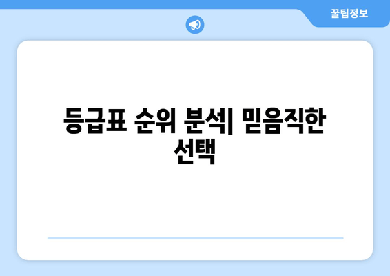 등급표 순위 분석| 믿음직한 선택