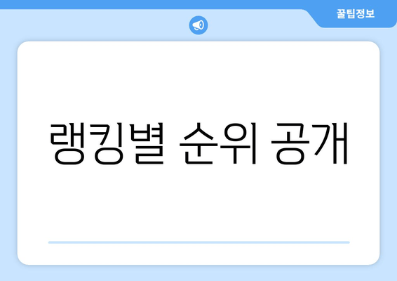 랭킹별 순위 공개