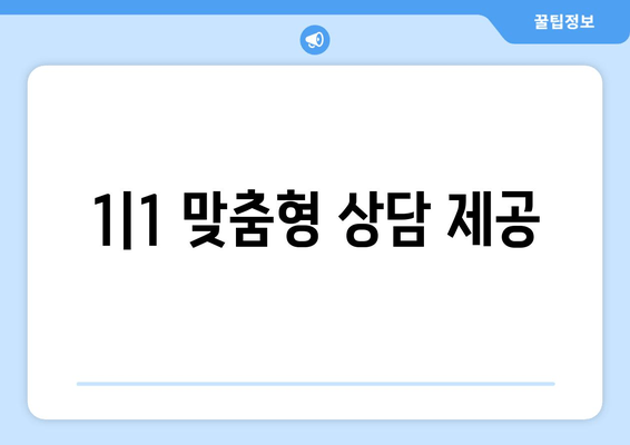 1|1 맞춤형 상담 제공