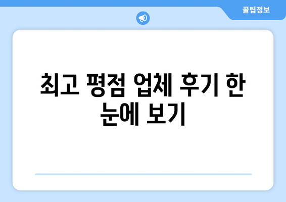 최고 평점 업체 후기 한 눈에 보기