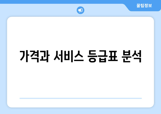 가격과 서비스 등급표 분석