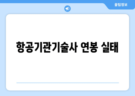 항공기관기술사 연봉 실태