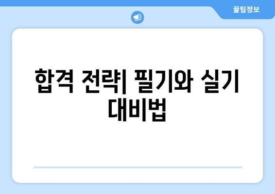 합격 전략| 필기와 실기 대비법