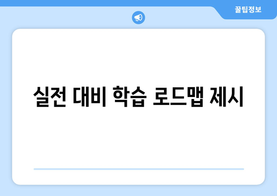 실전 대비 학습 로드맵 제시