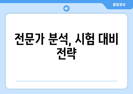 전문가 분석, 시험 대비 전략