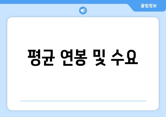 평균 연봉 및 수요