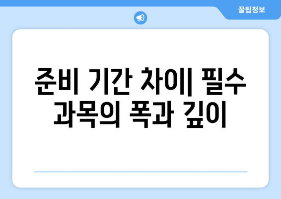 준비 기간 차이| 필수 과목의 폭과 깊이