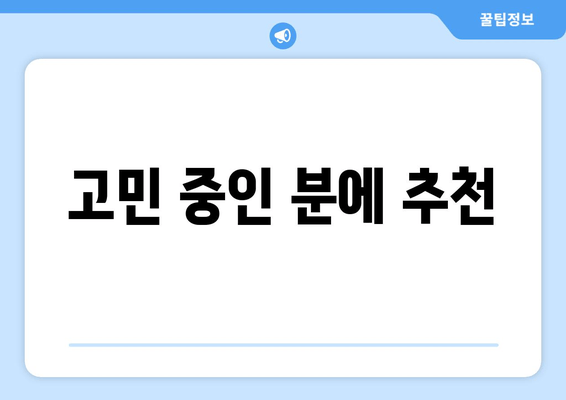 고민 중인 분에 추천