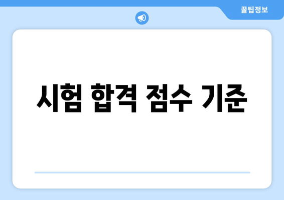 시험 합격 점수 기준