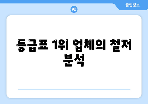 등급표 1위 업체의 철저 분석