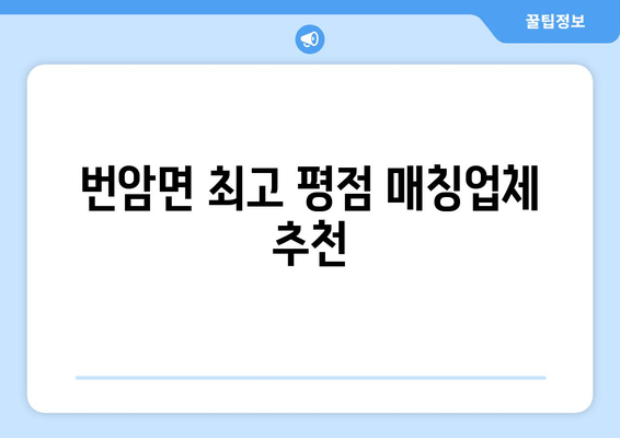 번암면 최고 평점 매칭업체 추천