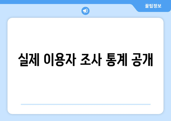 실제 이용자 조사 통계 공개