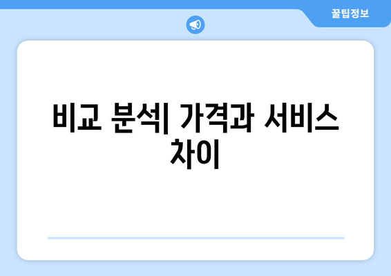 비교 분석| 가격과 서비스 차이