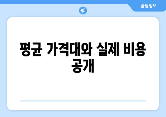 평균 가격대와 실제 비용 공개