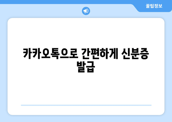 카카오톡으로 간편하게 신분증 발급