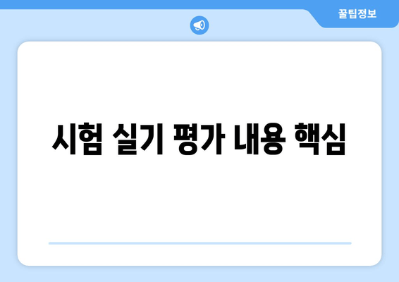 시험 실기 평가 내용 핵심