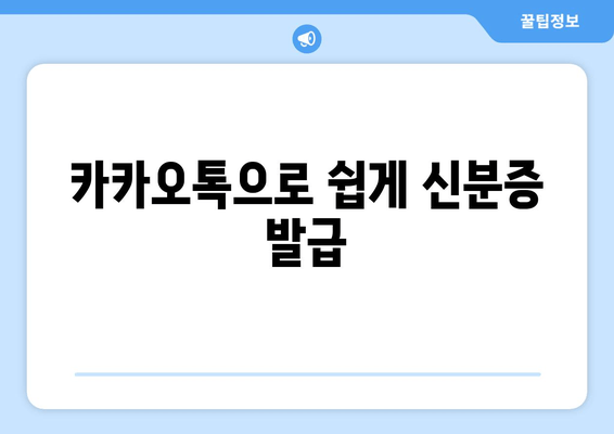 카카오톡으로 쉽게 신분증 발급