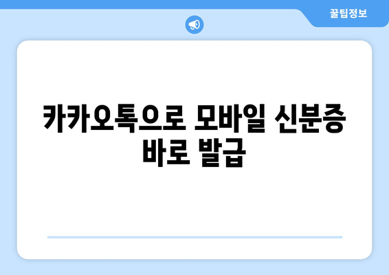 카카오톡으로 모바일 신분증 바로 발급