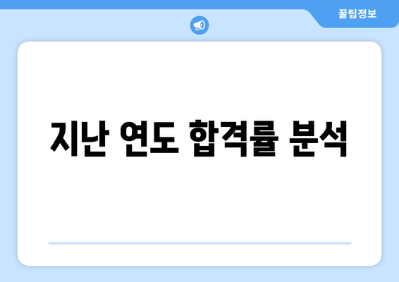 지난 연도 합격률 분석